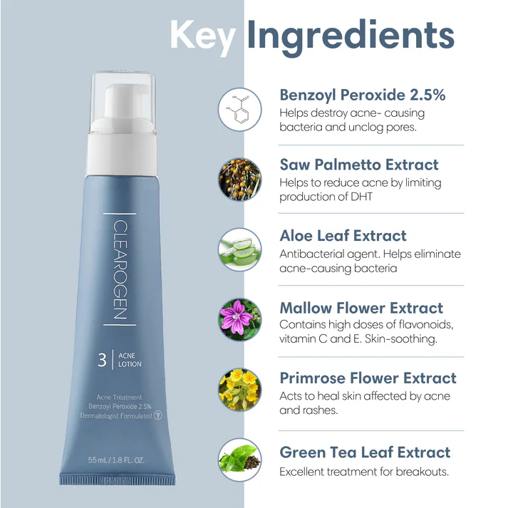 Listing-06_2_c165740a-4150-4030-a1dc-2d23a0084b34 Clearogen Ultimate Acne Clearing 3 Step Treatment with 2.5% Benzoyl Peroxide - Image 11
