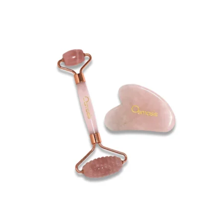 Osmosis Skincare Rose Quartz Facial Roller Gua Sha Set