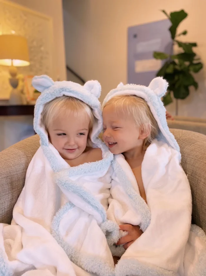 Little Giraffe Chenille Baby Towel Bundle - 2 Pack - Image 2