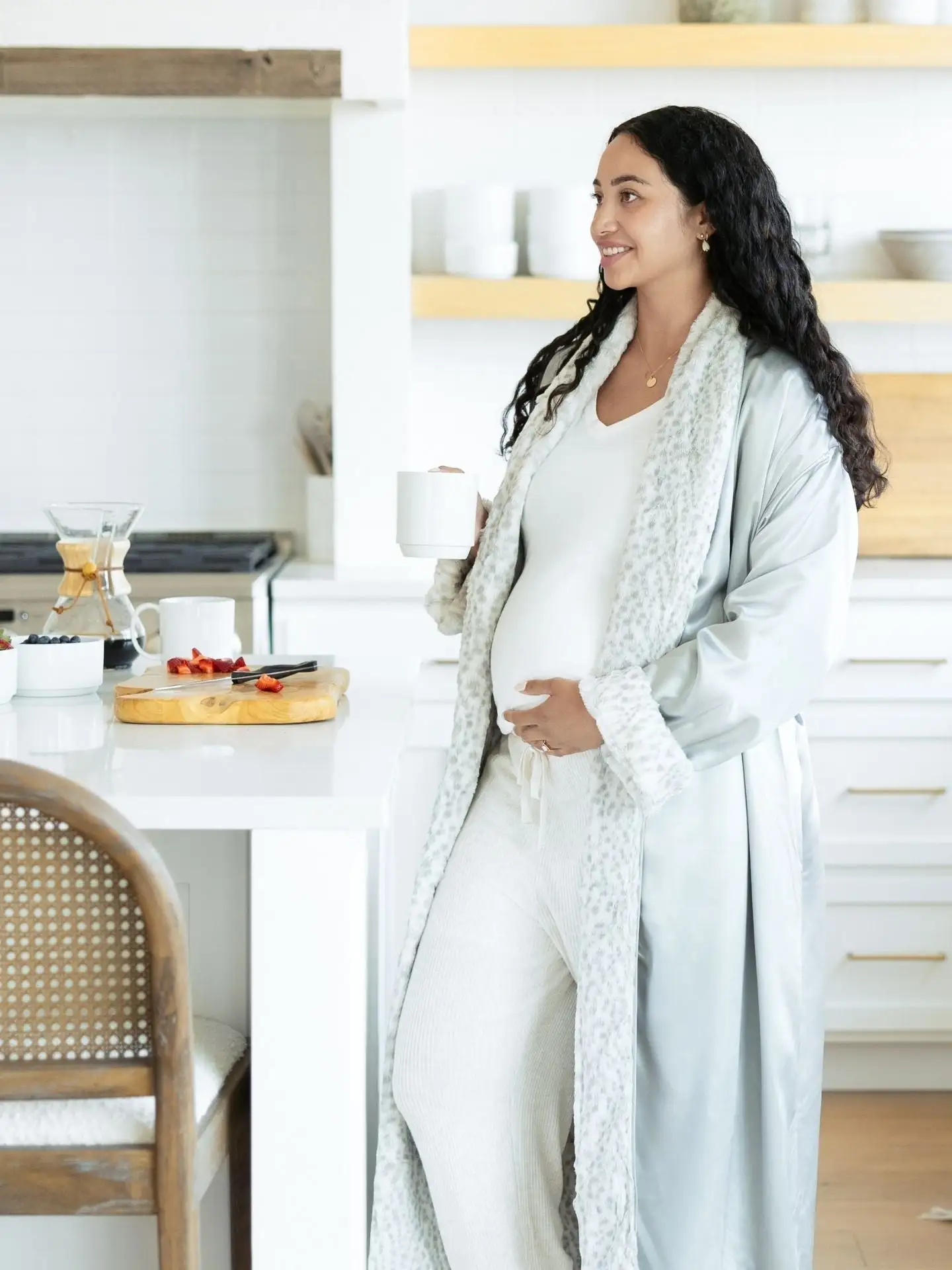 snow-leopard-robe-2000x Little Giraffe Luxe™ Satin Snow Leopard Robe - Image 1