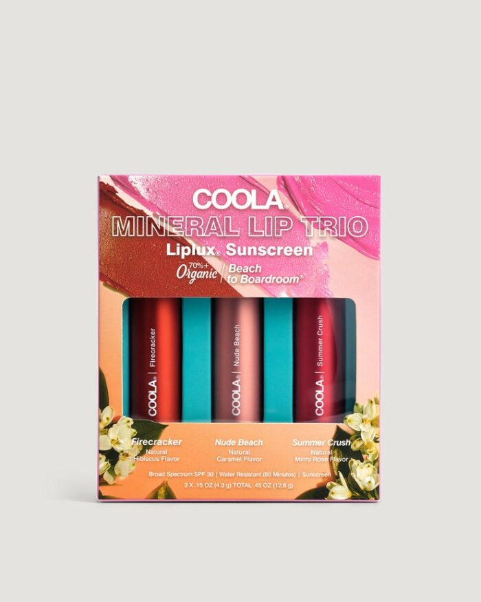 Coola Mineral Liplux Lip Balm SPF30 0.15oz - Trio (Nude Beach, Summer Crush, Firecracker) - Image 1