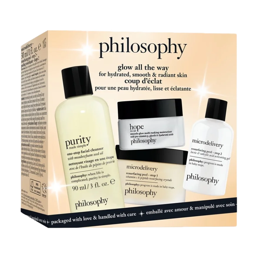 99350241470-3 Philosophy Glow All The Way For Hydrated, Smooth & Radiant Skin 4-Piece Gift Set - Image 3