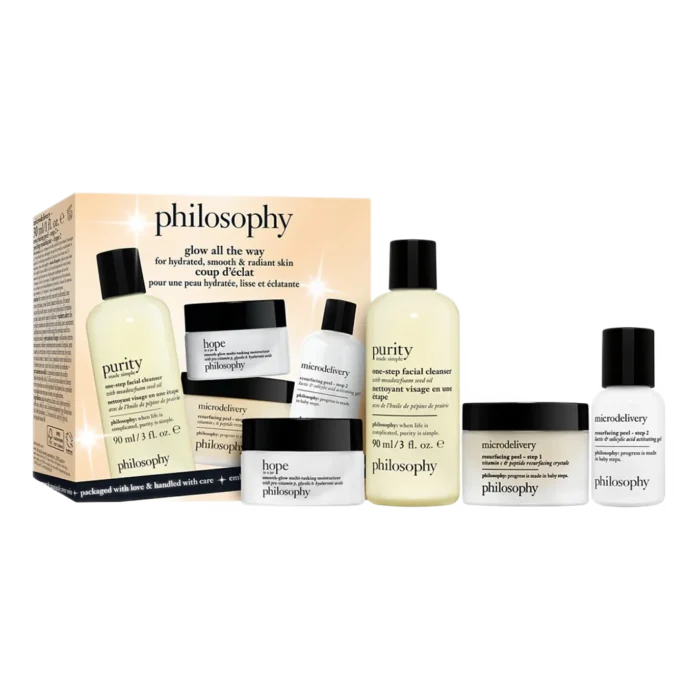 Philosophy Glow All The Way For Hydrated, Smooth & Radiant Skin 4-Piece Gift Set - Image 1