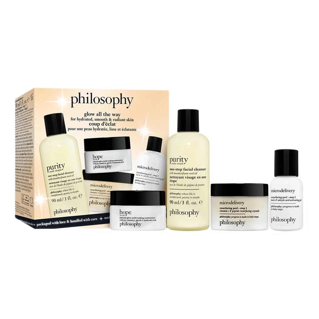 99350241470 Philosophy Glow All The Way For Hydrated, Smooth & Radiant Skin 4-Piece Gift Set - Image 1