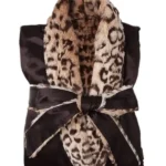 Little Giraffe Luxe™ Satin Leopard Robe with Plush Luxe Ultra Soft Interior