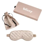 Blissy Diamond Quilted Sleep Mask - Champagne - Image 3