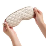 Blissy Diamond Quilted Sleep Mask - Champagne - Image 6
