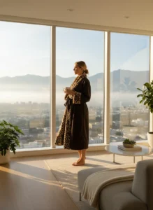 Little Giraffe Luxe™ Satin Leopard Robe with Plush Luxe Ultra Soft Interior - Image 4