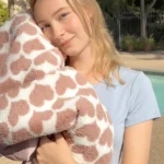 Little Giraffe Chenille Heart Army Throw (45" x 59")