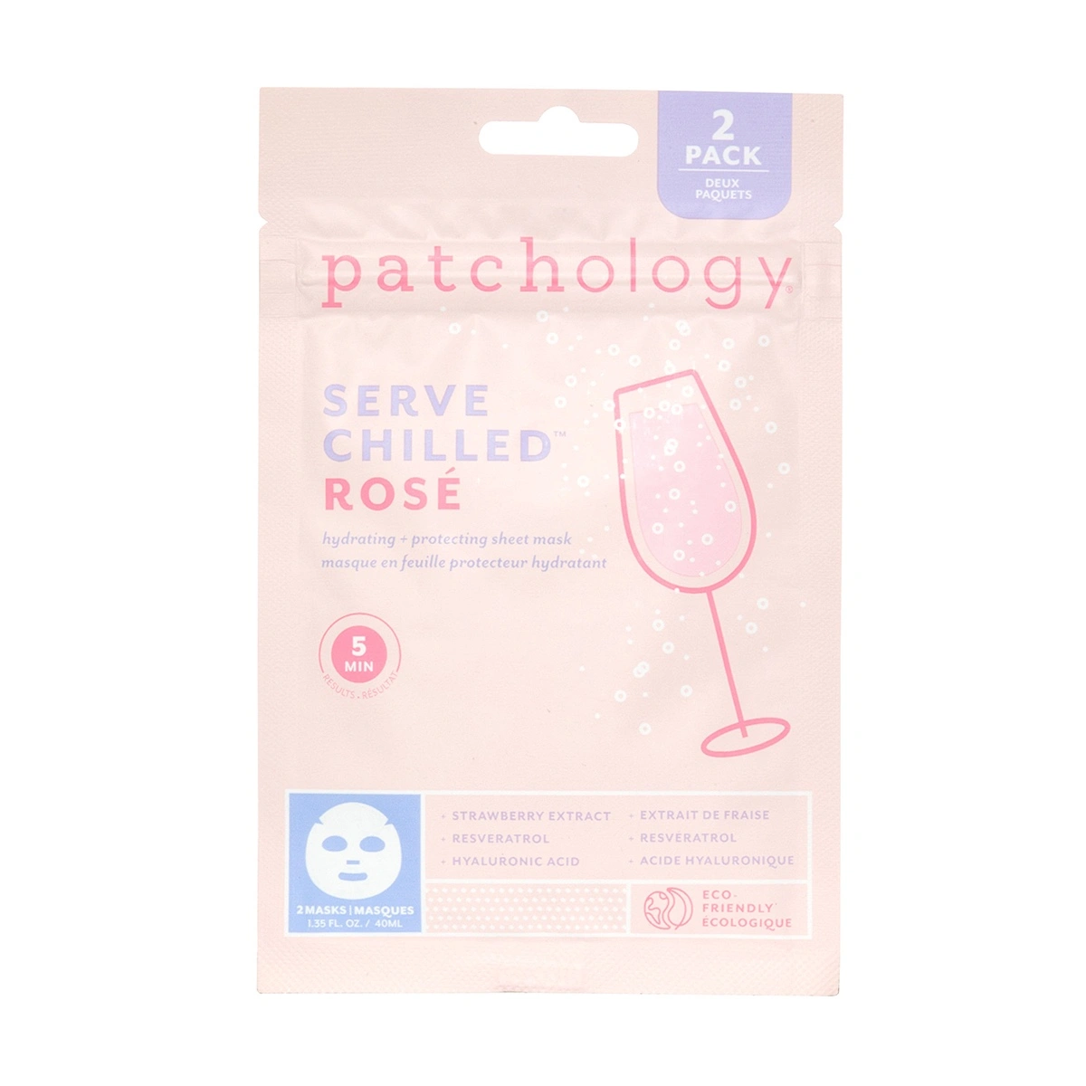 serve_chilled_ros_sheet_mask Patchology Serve Chilled Rosé Sheet Mask (2-Pack) - Image 1