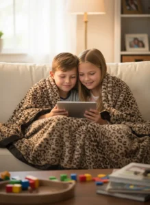 Little Giraffe Luxe™ Leopard Blanket for Big Kids (49" x 59") - Image 6