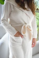 Little Giraffe Dolce™ Ultra-Soft Cream Hooded Robe - Image 3