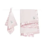 Little Giraffe Chenille Baby Girl Blanket Bundle