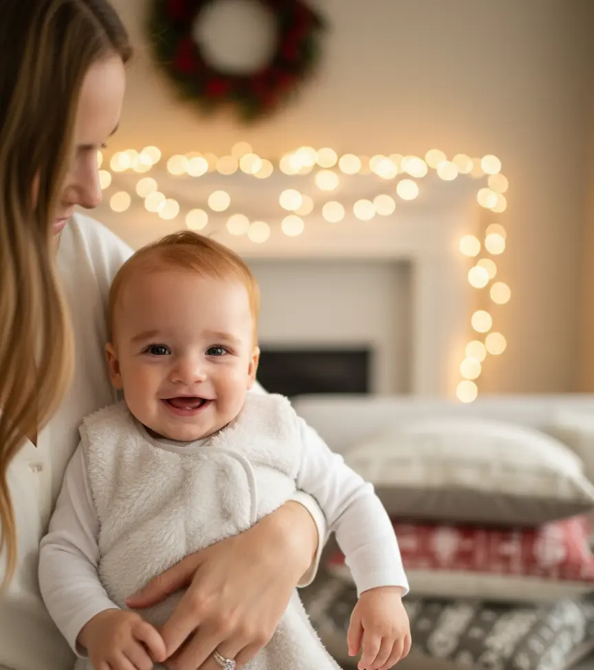 chenilledreamsackcreamholiday-2000x Little Giraffe Baby Boy Chenille Dream Sack - Image 1