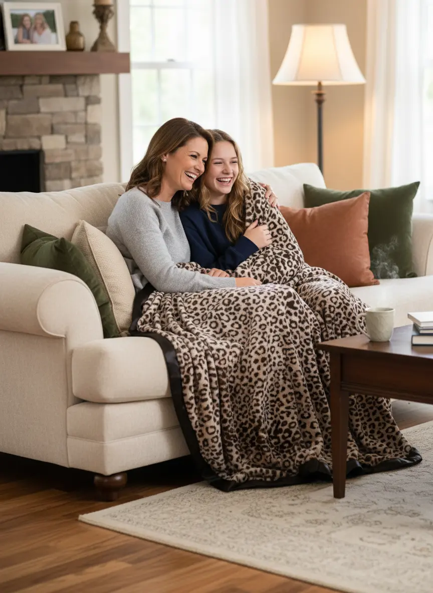 mom-and-teen-daughter-bonding-db26f966-9093-4b80-9837-22f8ba8f6d5d-2000x Little Giraffe Luxe™ Leopard Luxury Throw (45" x 59") - Image 1