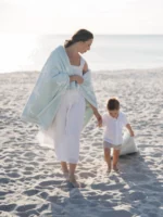 Little Giraffe Luxe Coastal Calm Baby & Toddler Blanket (29" x 35") - Image 3