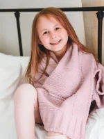Little Giraffe Pointelle Alsca Knit Blanket - Image 3