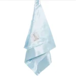 Little Giraffe Velvet Deluxe Blanky, Blue, 14"x14"