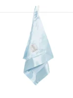 Little Giraffe Velvet Deluxe Blanky, Blue, 14"x14"
