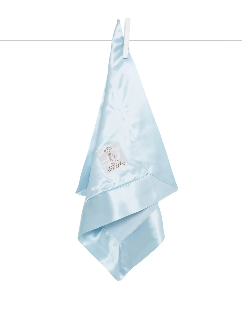 VelvetDeluxeBlankyBlue01_800x Little Giraffe Velvet Deluxe Blanky, Blue, 14"x14" - Image 1