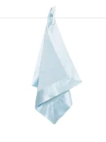 Little Giraffe Velvet Deluxe Blanky, Blue, 14"x14" - Image 2